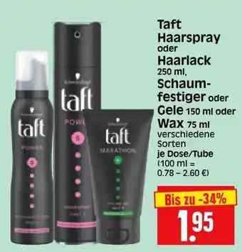 Edeka Herkules Taft Haarspray oder Haarlack 250ml, Schaumfestiger oder Gele 150ml oder Wax 75ml Angebot