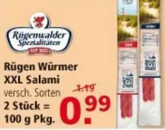 Multi Markt Rügen Würmer XXL Salami 100g Angebot