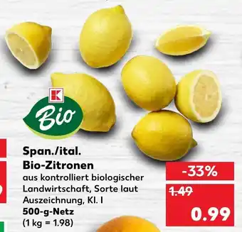 Kaufland Span./Ital. Bio Zitronen 500g Angebot