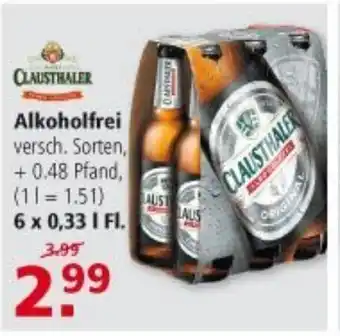 Multi Markt Clausthaler Alkoholfrei 6x0,33L Angebot