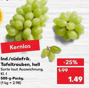 Kaufland Ind./Südafrik. Tafeltrauben hell 500g Angebot