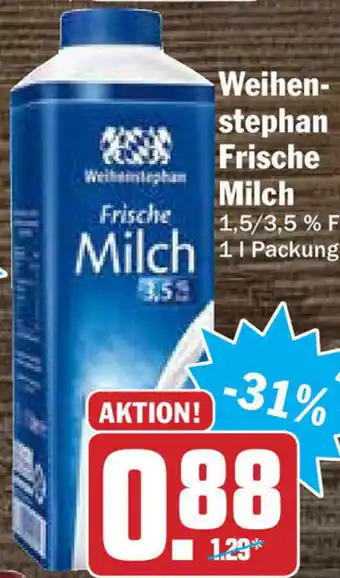 HIT Ullrich Weihenstephan Frische Milch 1L Angebot