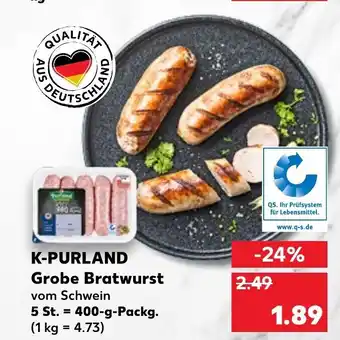 Kaufland K Purland Grobe Bratwurst 400g Angebot