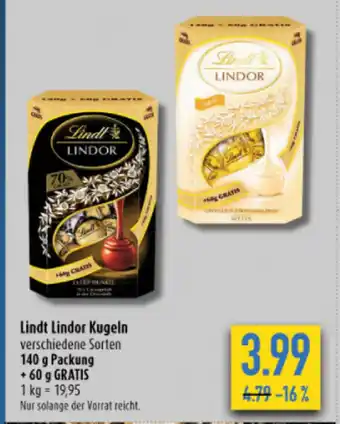 diska Lindt Lindor Kugeln verschiedene Sorten 200 g Angebot