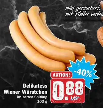 HIT Ullrich Delikatess Wiener Würstchen 100g Angebot