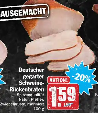 Hit Deutscher gegarter Schweine Rückenbraten 100g Angebot