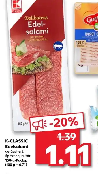 Kaufland K Classic Edelsalami 150g Angebot