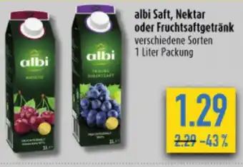 diska albi Saft, Nektar oder Fruchtsaftgetränk verschiedene Sorten 1 Liter Packung Angebot