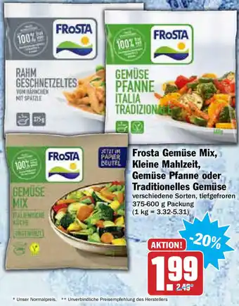 HIT Ullrich Frosta Gemüse Mix, Kleine Mahlzeit, Gemüse Pfanne oder Traditionelles Gemüse 375-600g Angebot