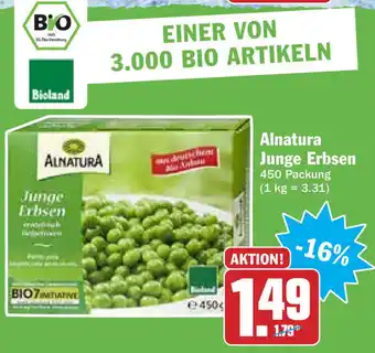 HIT Ullrich Alnatura Junge Erbsen 450g Angebot