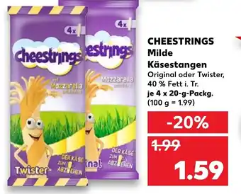 Kaufland Cheestrings Milde Käsestangen 4x20g Angebot