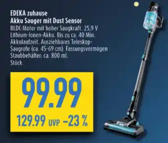 diska EDEKA zuhause Akku Sauger mit Dust Sensor Angebot