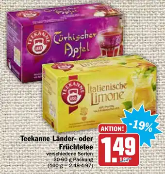 HIT Ullrich Teekanne Länder oder Früchtetee 30-60g Angebot