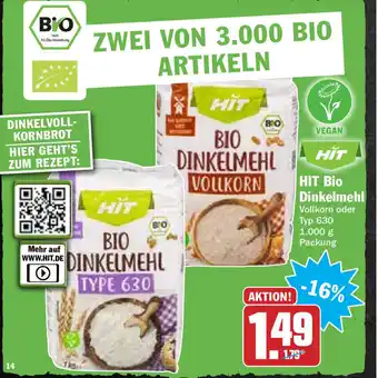 Hit Hit Bio Dinkelmehl 1000g Angebot