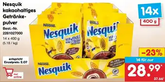 Netto Marken-Discount Nesquik kakaohaltiges Getränkepulver 14x400 g Angebot