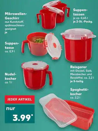 Kaufland Mikrowellengeschirr, Suppentasse, Nudelkocher oder Reisgarer Angebot