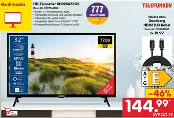 Netto Marken-Discount TELEFUNKEN HD-Fernseher XH32SN550S Angebot