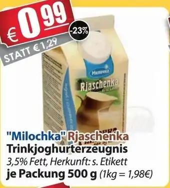 LEDO Milochka Rjaschenka Trinkjoghurterzeugnis 500g Angebot