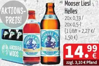 Getränke Quelle Mooser Liesl Helles 20x0,33L / 20x0,5L Angebot