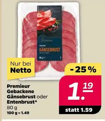 NETTO Premieur gebackene gänsebrust oder entenbrust Angebot