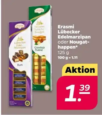 NETTO Erasmi lübecker edelmarzipan oder nougathappen Angebot