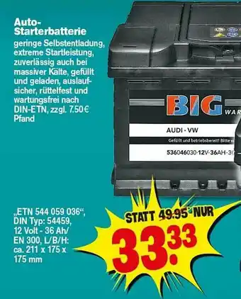 Repo Markt Auto-starterbatterie Angebot