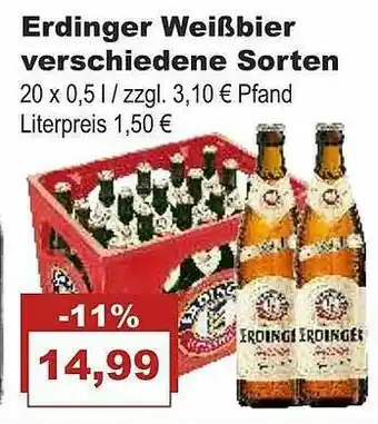 Bilgro Erdinger Weißbier Verschiedene Sorten Angebot