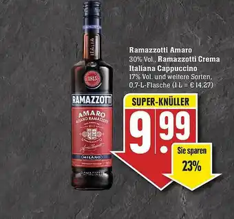 Edeka Ramazzotti Amaro , Ramazzotti Crema Italiana Cappuccino Angebot