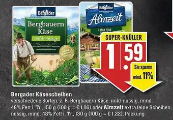 Edeka Bergader Käsescheiben Oder Almzeit Angebot