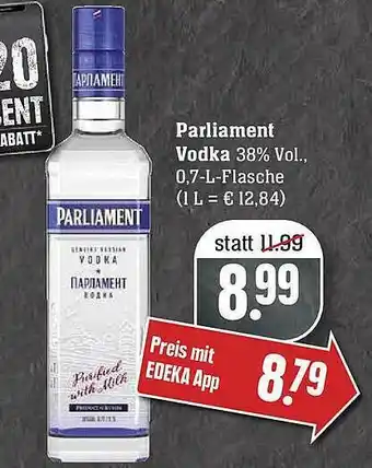 Edeka Parliament Vodka Angebot