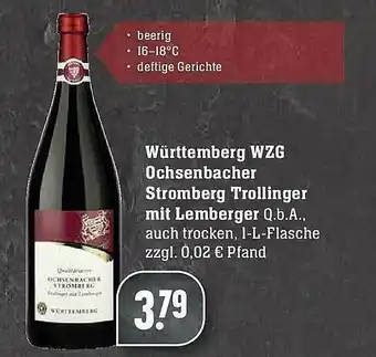 Edeka Württemberg Wzg Ochsenbacher Stromberg Trollinger Mit Lemberger Angebot