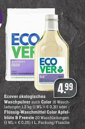 Edeka Ecover ökologisches Waschpulver Auch Color Oder Flüssig-waschmittel Color Apfelblüte & Freesie Angebot