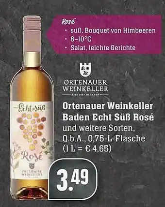 Edeka Ortenauer Weinkeller Baden Echt Süß Rosé Angebot