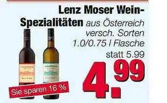 Edeka Scherer Lenz Moser Wein-spezialitäten Angebot