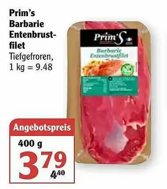 Globus Prim's Barnbarie Entenbrust Filet Angebot