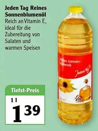 Globus Jeden Tag Reines Sonnenblumenöl Angebot