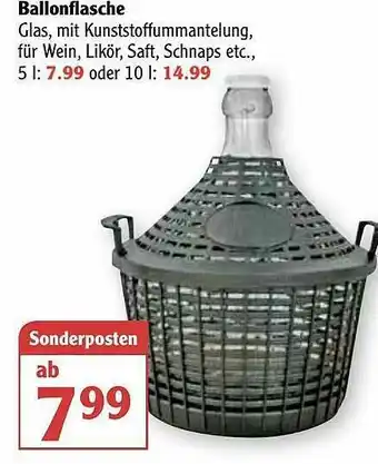 Globus Ballonflasche Angebot