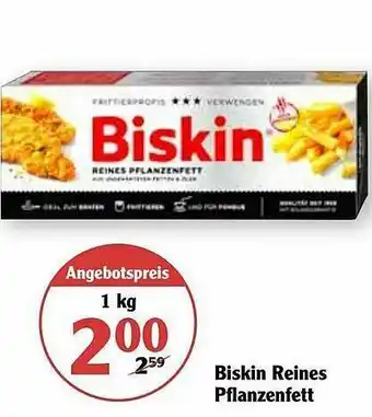 Globus Biskin Reines Pflanzenfett Angebot