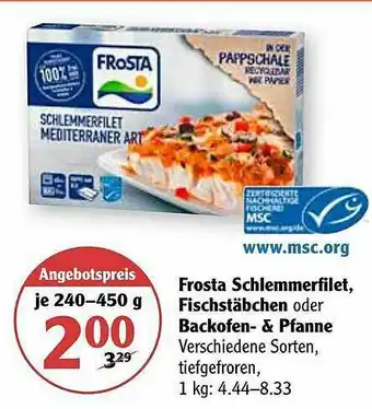 Globus Frosta Schlemmerfilet Fischstäbchen Oder Backofen- & Pfanne Angebot