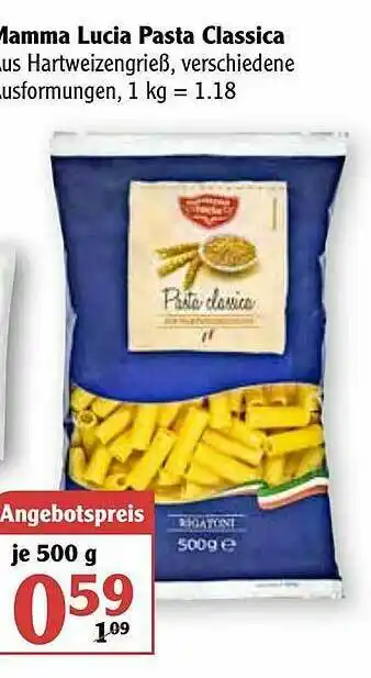 Globus Mamma Lucia Pasta Classica Angebot