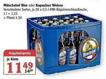 Globus Mönchshof Bier Oder Kapuziner Weisse Angebot