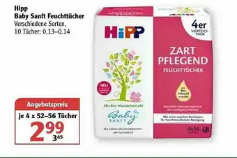 Globus Hipp Baby Sanft Feuchttücher Angebot