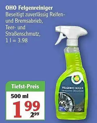 Globus Oho Felgenreiniger Angebot