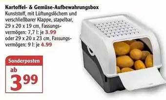 Globus Kartoffel- & Gemüse-aufbewahrungsbox Angebot