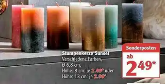 Globus Stumpenkerze Sunset Angebot