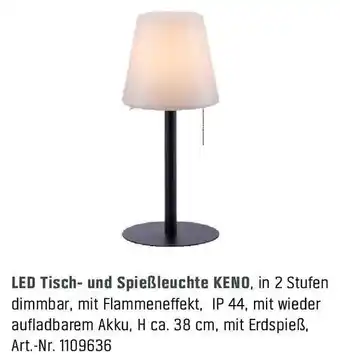 OBI LED Tisch und Spießleuchte Keno Angebot