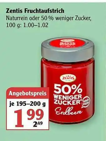 Globus Zentis Fruchtaufstrich Angebot