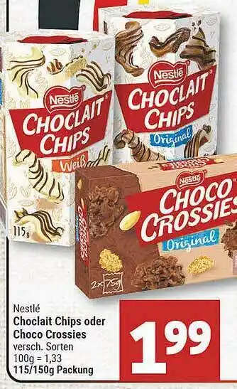 Marktkauf Nestlé Choclait Chips Oder Choco Crossies Angebot