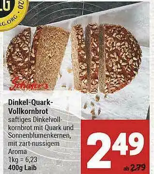 Marktkauf Schäfer's Dinkel-quark-vollkornbrot Angebot