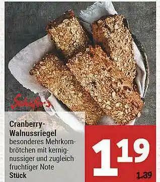 Marktkauf Schäfer's Cranberry-walnussriegel Angebot